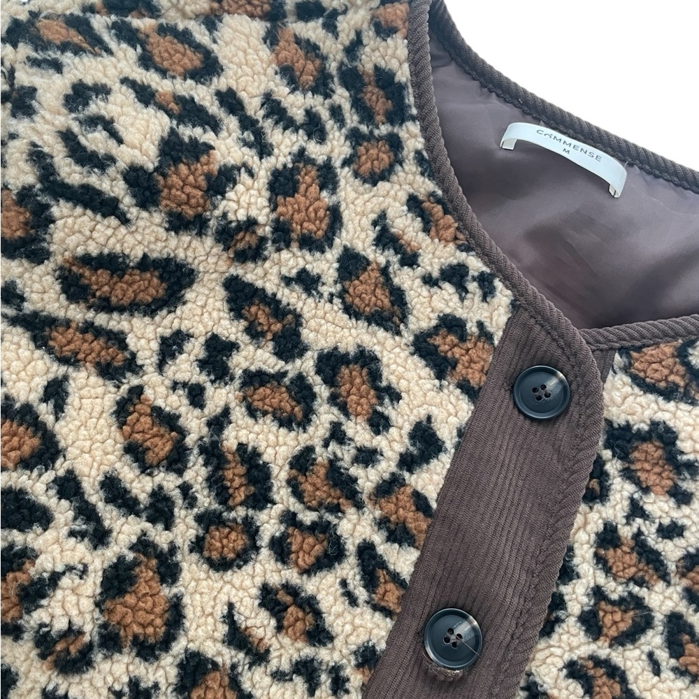 Commense Leopard Print Teddy Jacket - image 3